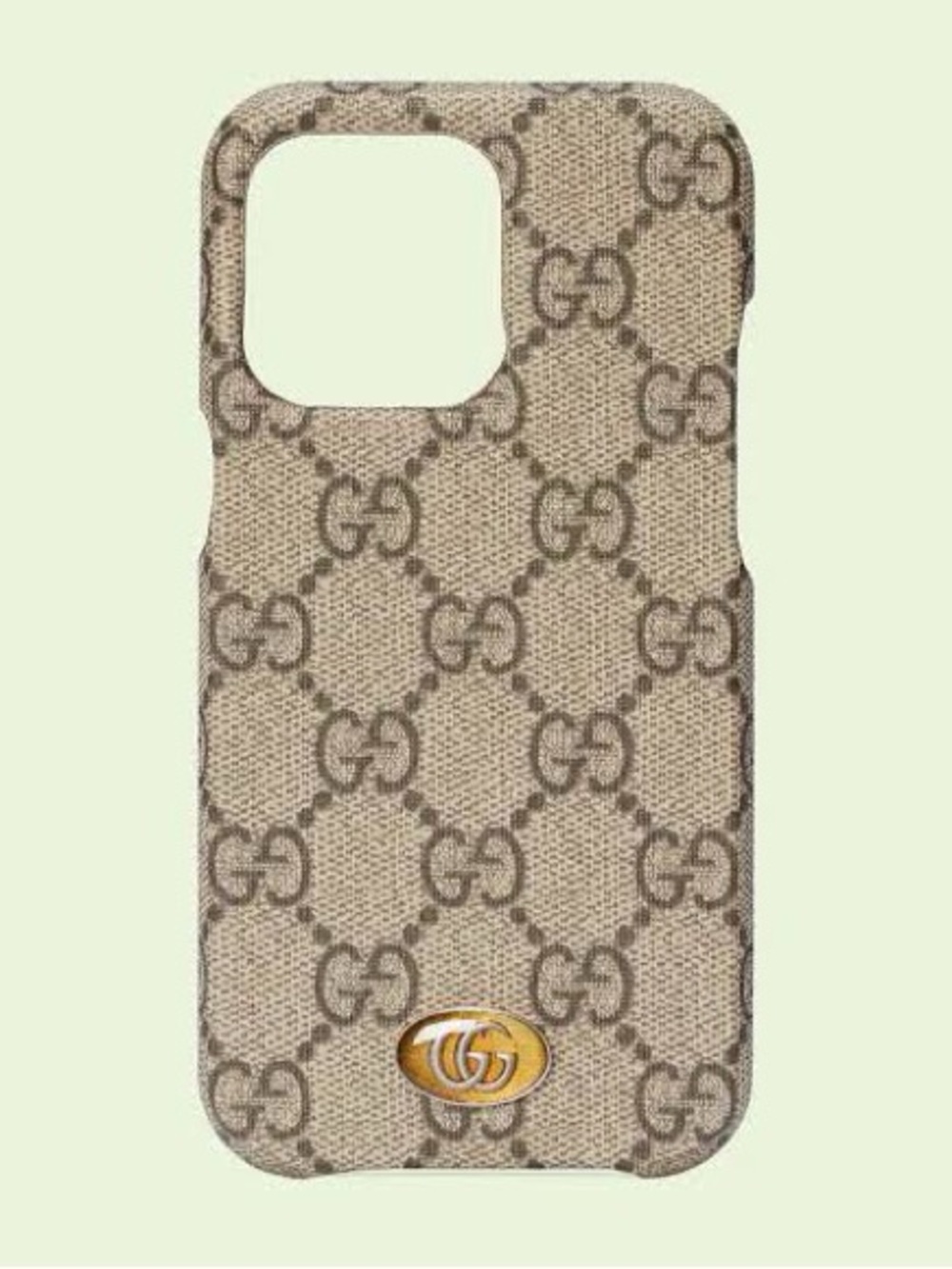 GUCCI Ophidia Monogram iPhone Case 15 Pro Max with Gold Emblem